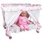 Lissi: Princess Canopy Bed Set - 14" Baby Doll, Pink Sheep Outfit w/Matching Hat, Feeding Accessories, Rolling Bed, Pretend Play Toy, Kids Ages 3+
